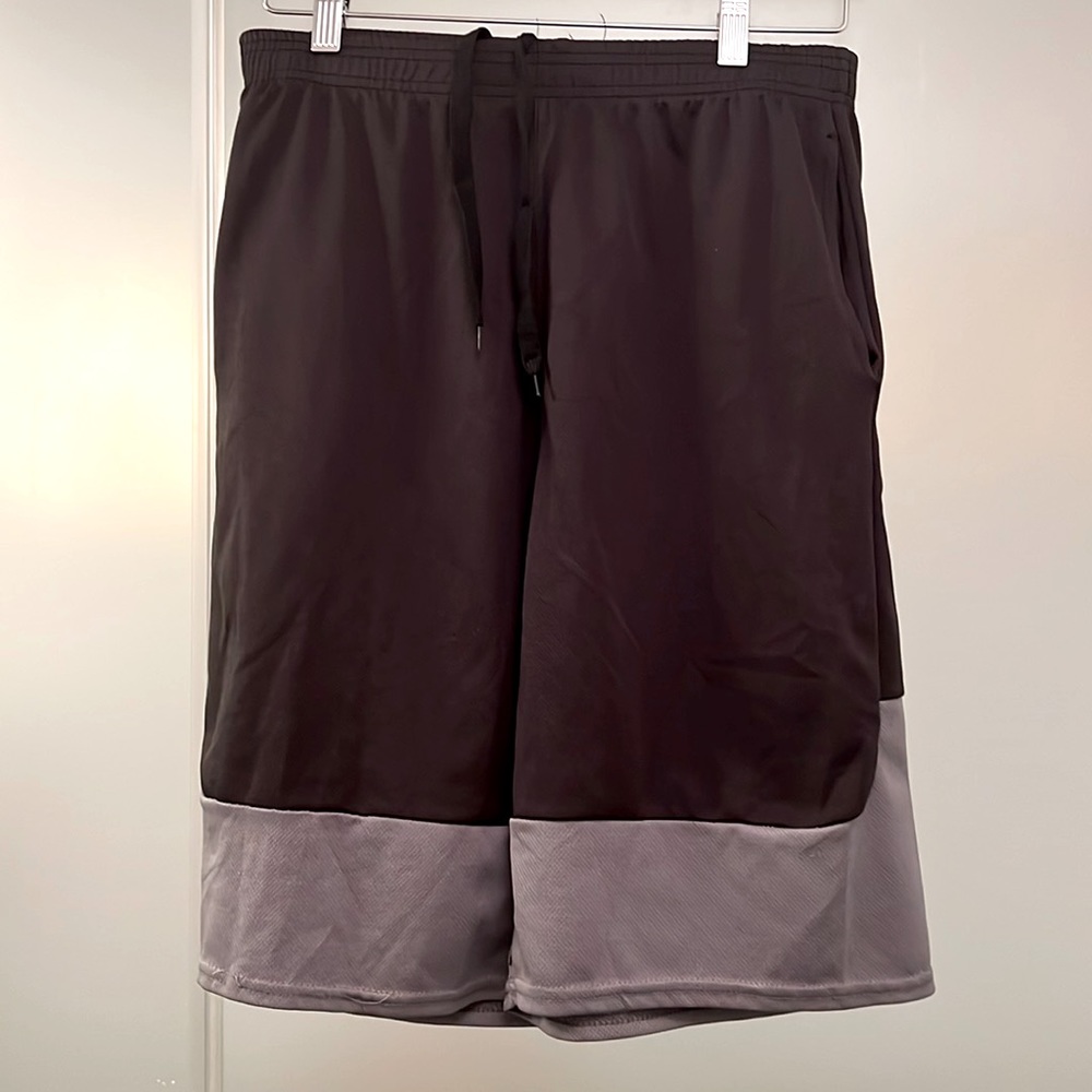 Real Essentials Boys Athletic Shorts, Black and Grey, XL, Good Condition